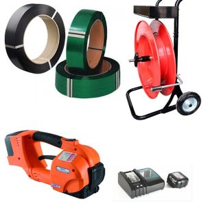 Professionele omsnoeringsset TES PRO 12-16mm incl. 2x batterij & oplader + PET band – omsnoeringskar