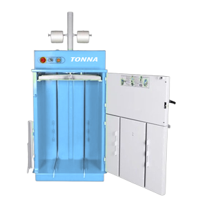 TONNA E80 PLC kartonpers met 4 ton perskracht en open deur